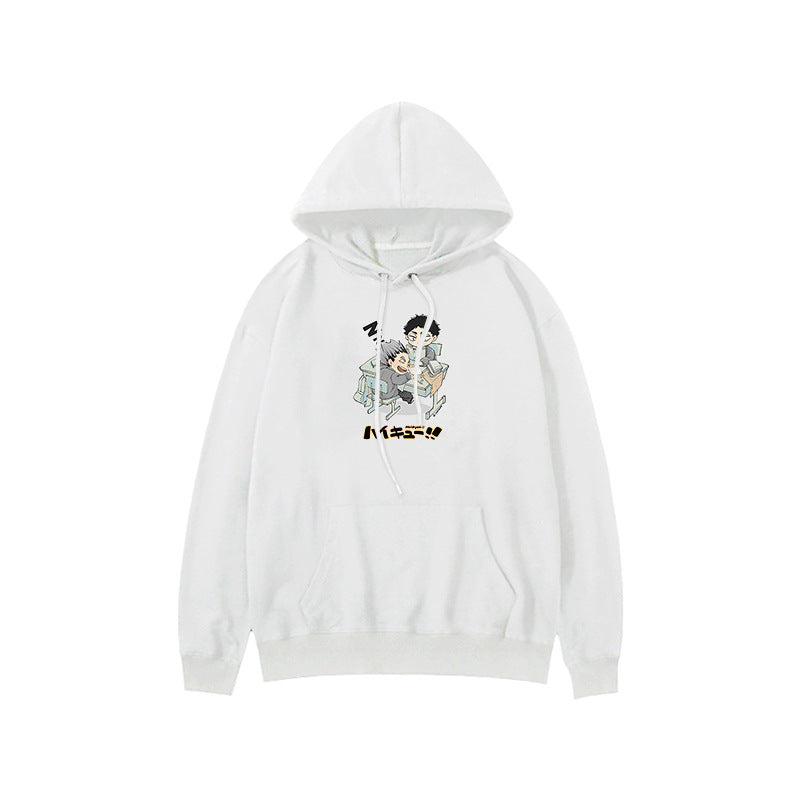 Unisex Nekoma Kageyama Letter Print Cotton Hoodie