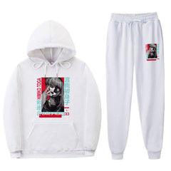 Casual Anime Loose Hoodie Sports Pants Suit