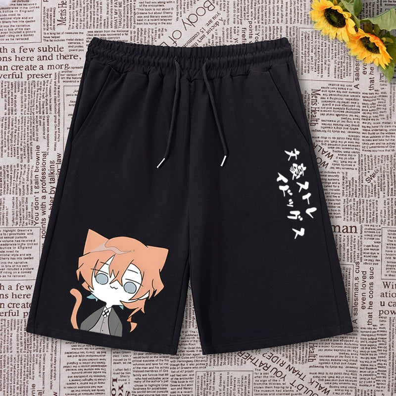 Casual Anime Logo Loose Shorts