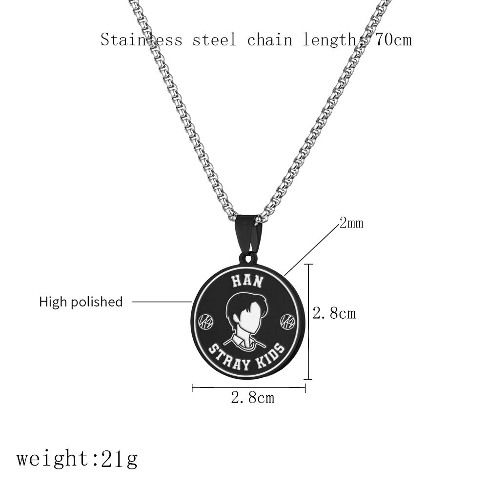 KPOP Stainless Steel Plated Black Necklace