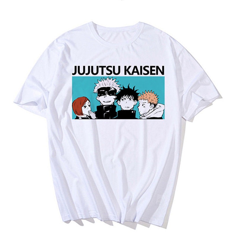 Men's Anime Printed Loose Crew Neck T-shirt