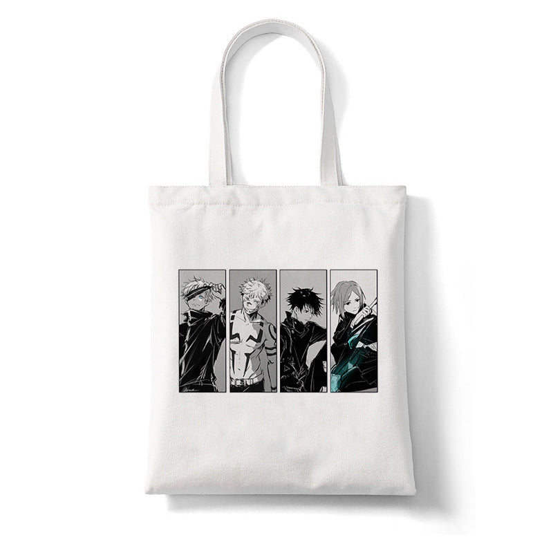 Trendy Anime Printed Canvas Shoulder Tote Bag