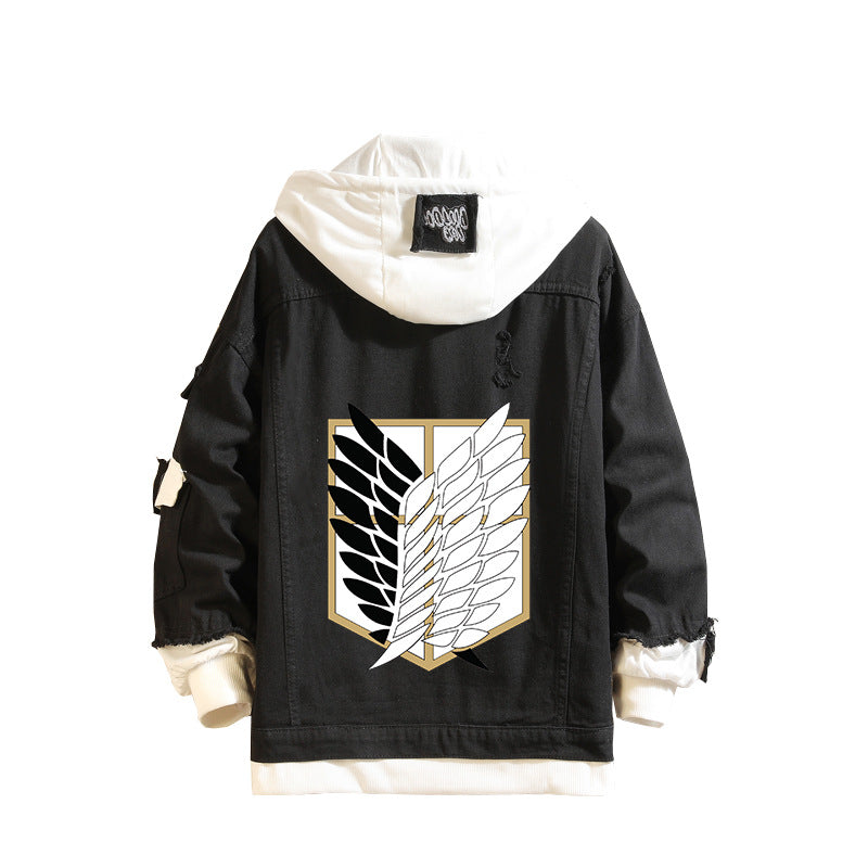 Unisex Wings of Freedom Anime Denim Jacket