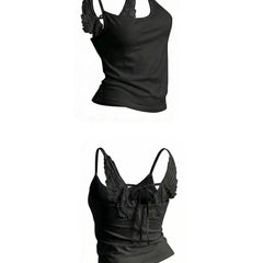 Angel Wing Back Tie-Up Tank Top