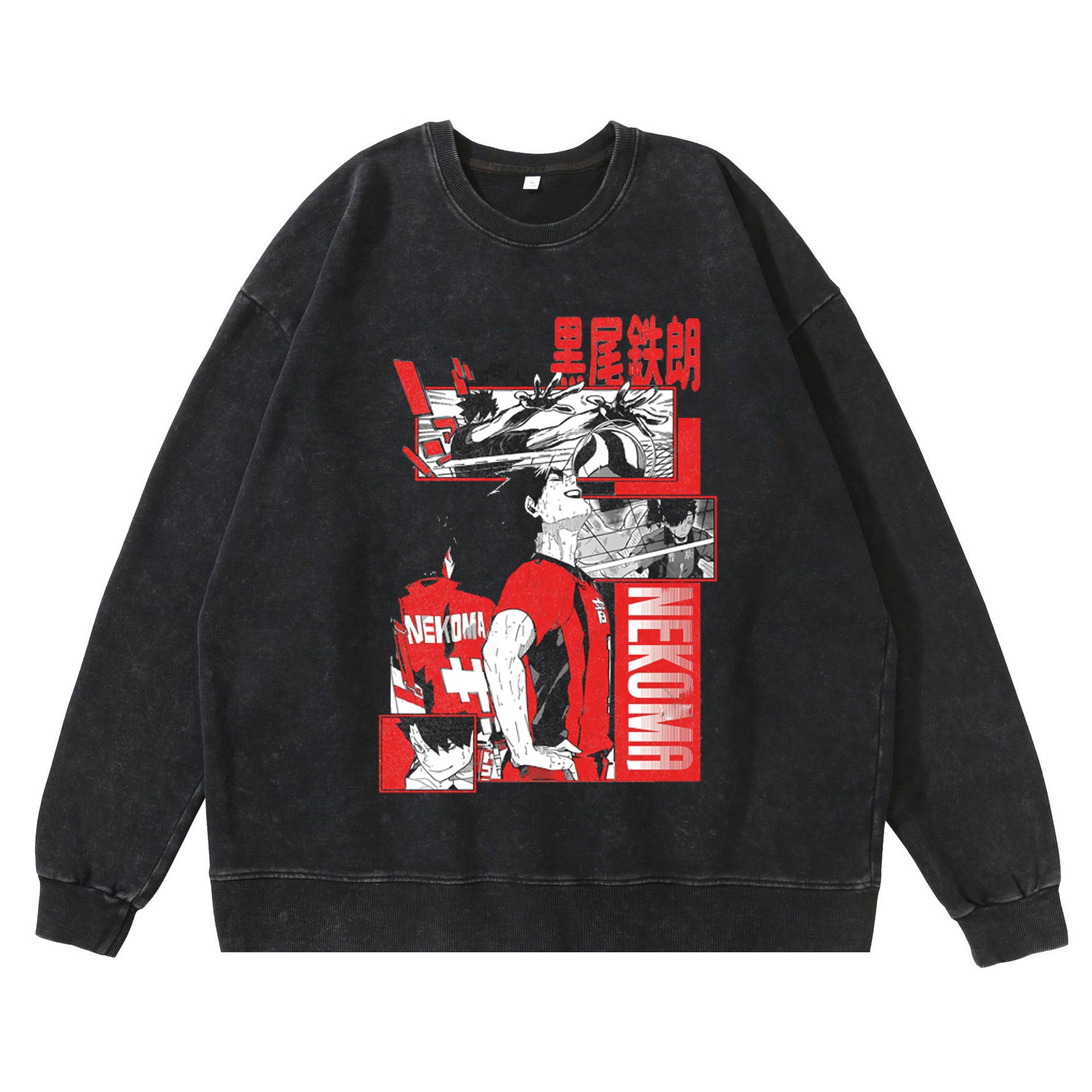 Retro Washed Casual Graphic Printed Loose Sweatshirt