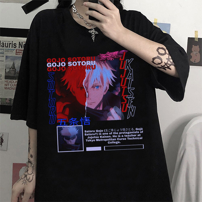 Women's Anime Print Short Sleeve Loose T-Shirt