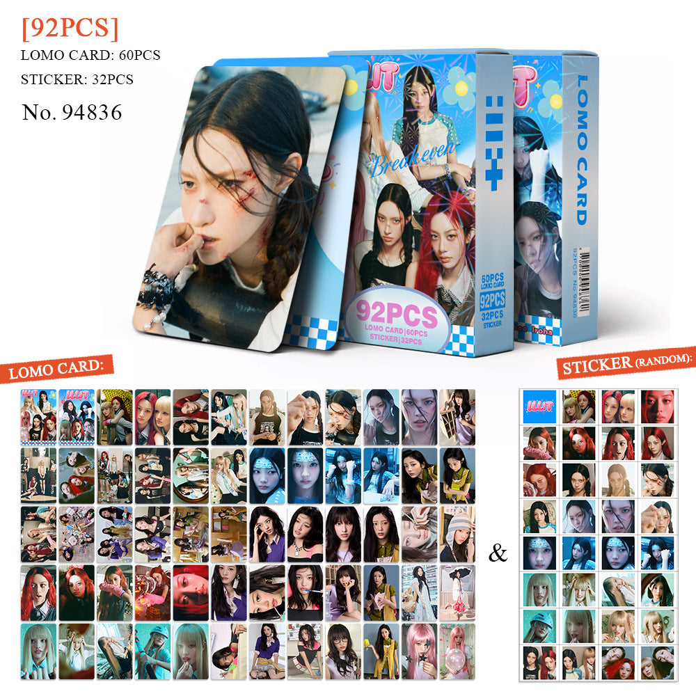 ILLIT Album BREAK EVEN Photocards + Stickers (92pcs)