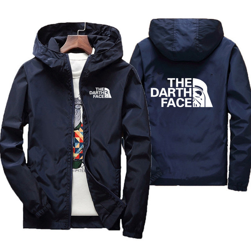 Cool The Darth Face Zip Up Hooded Trench Jacket