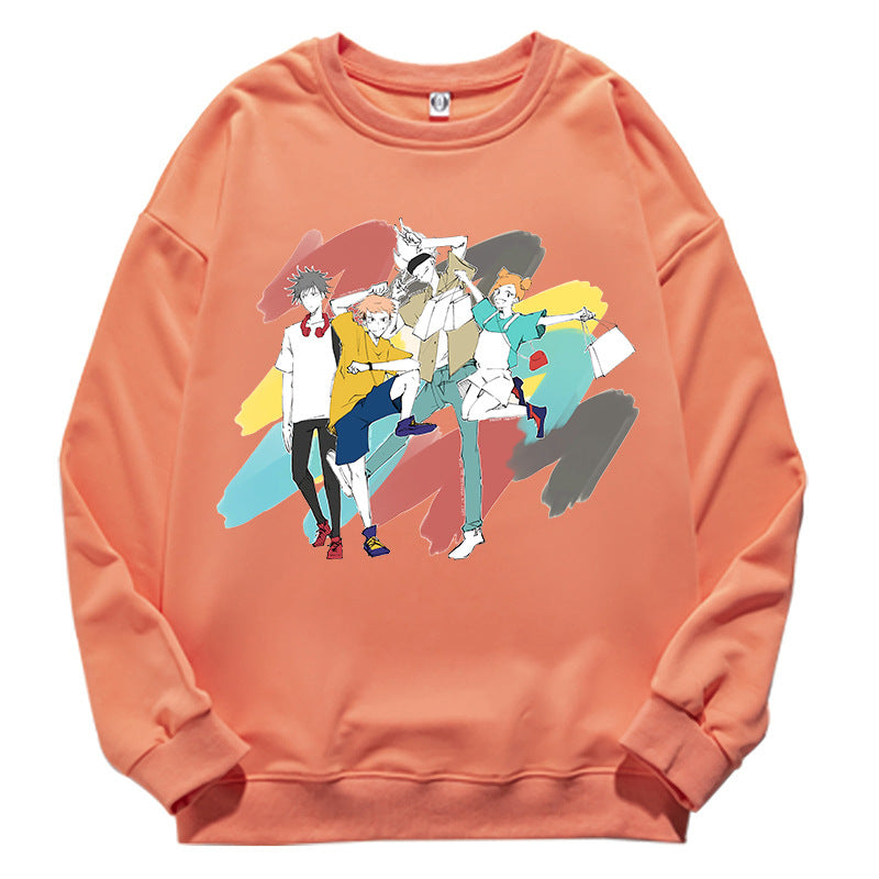 Unisex Anime Graphic Crew Neck Long Sleeve Sweatshirt