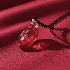 Resin Heart Pendant Necklace Earrings