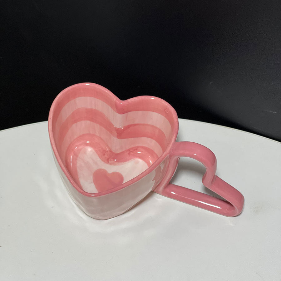 Heart-Shaped Ceramic Mugs