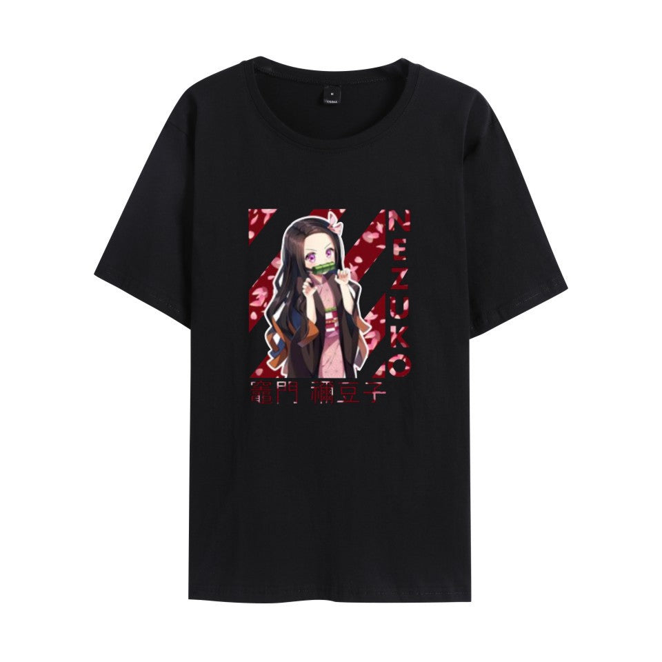 Unisex Anime Pattern Print Short Sleeve T-Shirt