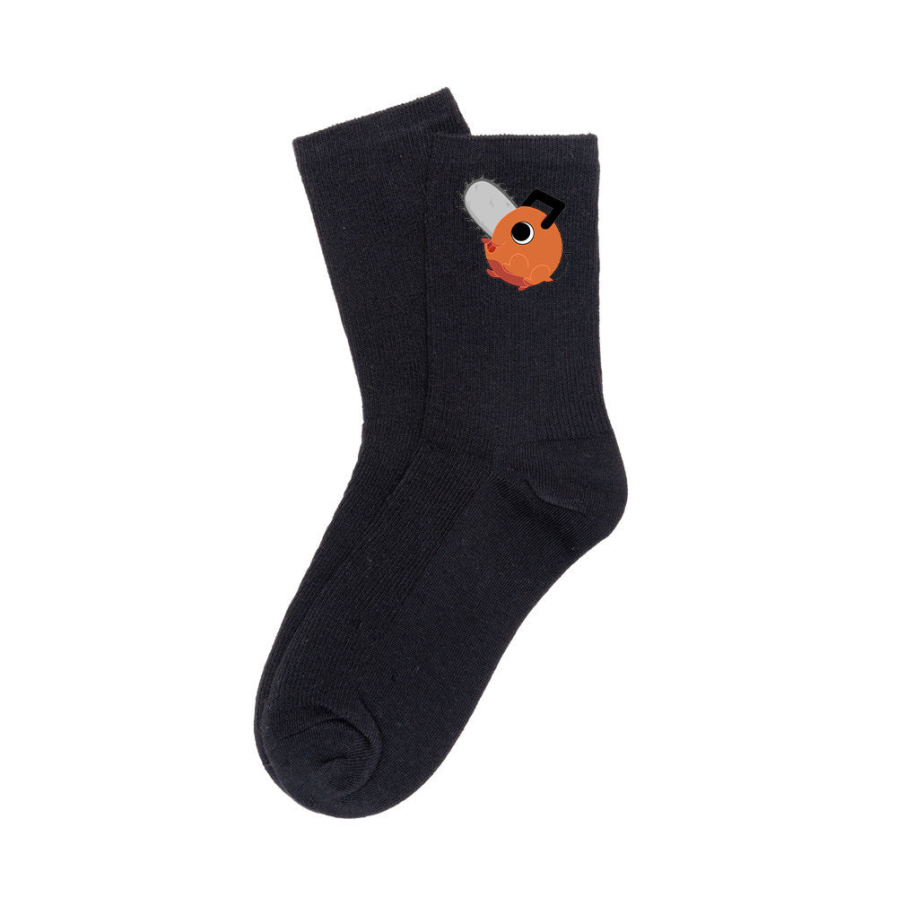 Pochita Breathable Printed Cotton Socks