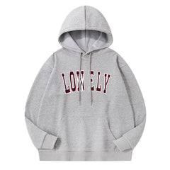 Men's and Women's Lonely Printed Pullover Hoodie
