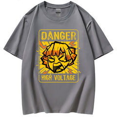 Casual Danger Letter Graphic Short-sleeved T-shirt