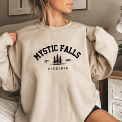 Casual Mystic Falls Virginia Crew Neck Sweatshirt