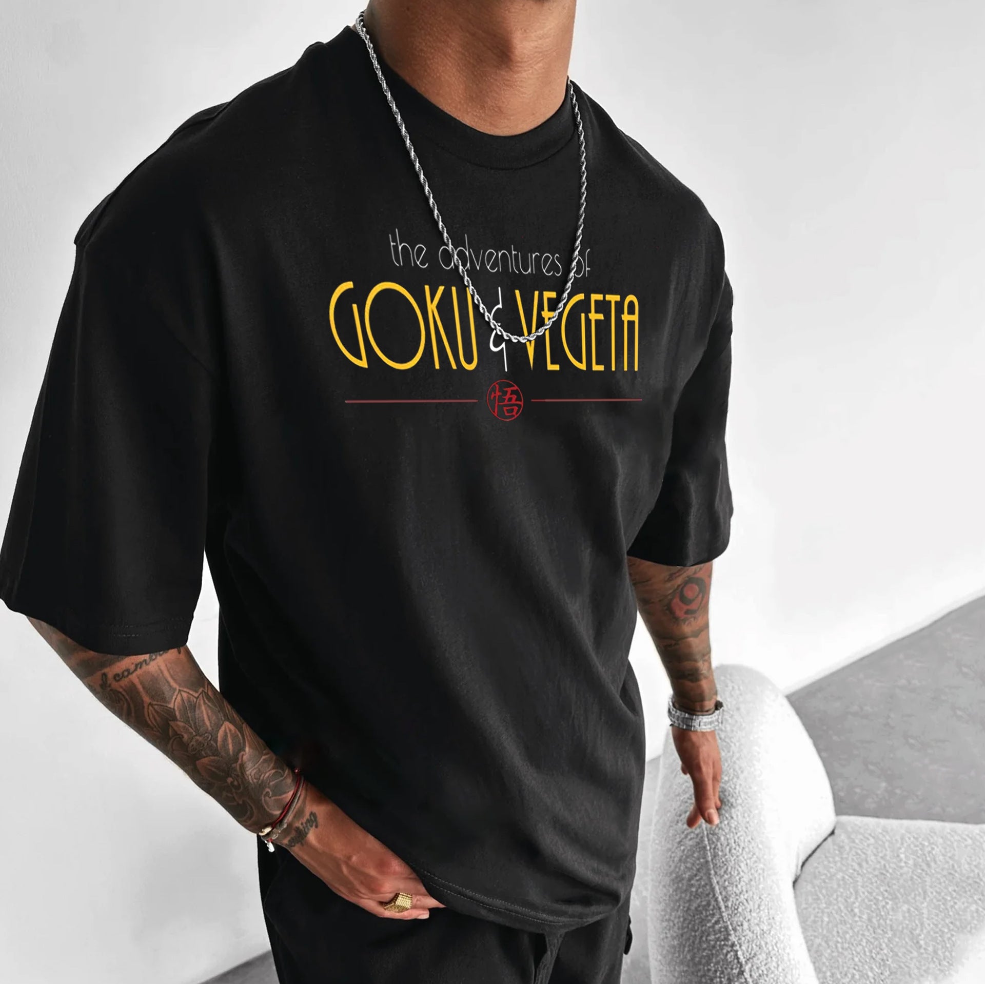 Goku Vegeta Anime Print Cotton T-shirt
