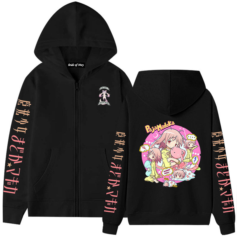 Lovely Girls Anime Print Zipper Hoodie