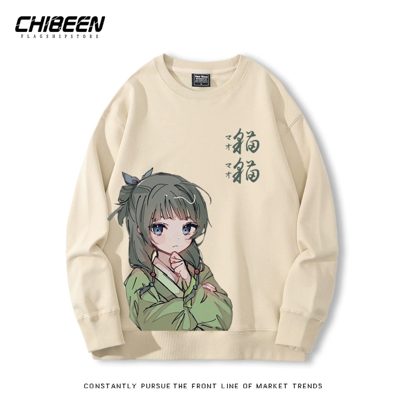 Casual Girls Anime Crew Neck Sweatshirt
