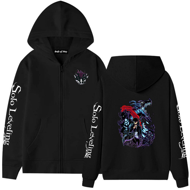 Unisex Anime Printed Loose Zipper Hoodie