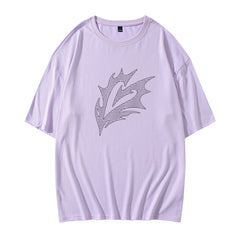 KPOP Parallel Line Printed Short Sleeve T-Shirt