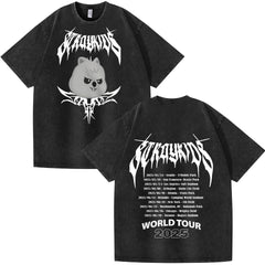 KPOP Evil Cartoon Graphic Washed T-shirt