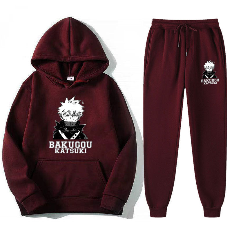 Casual Anime Bakugou Sports Hoodie Pants Suit