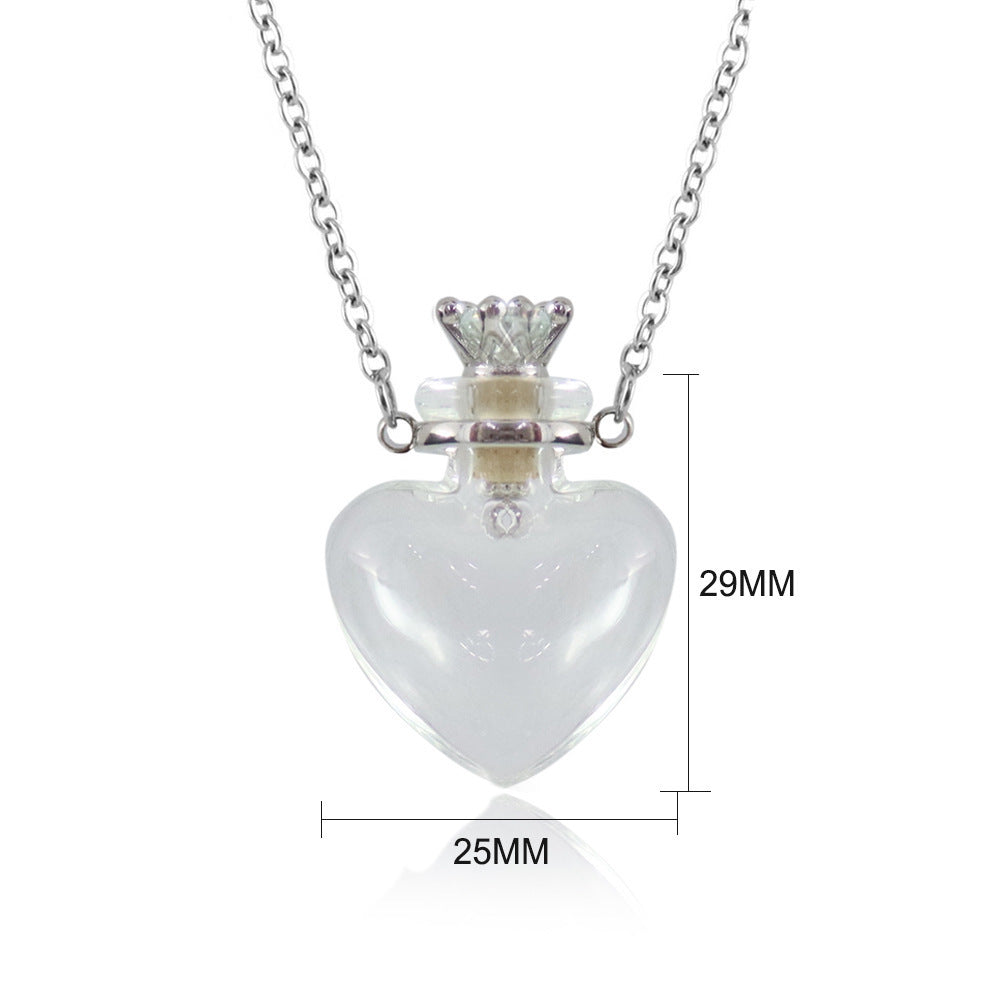 Glazed Perfume Essential Oil Bottle Pendant Necklace