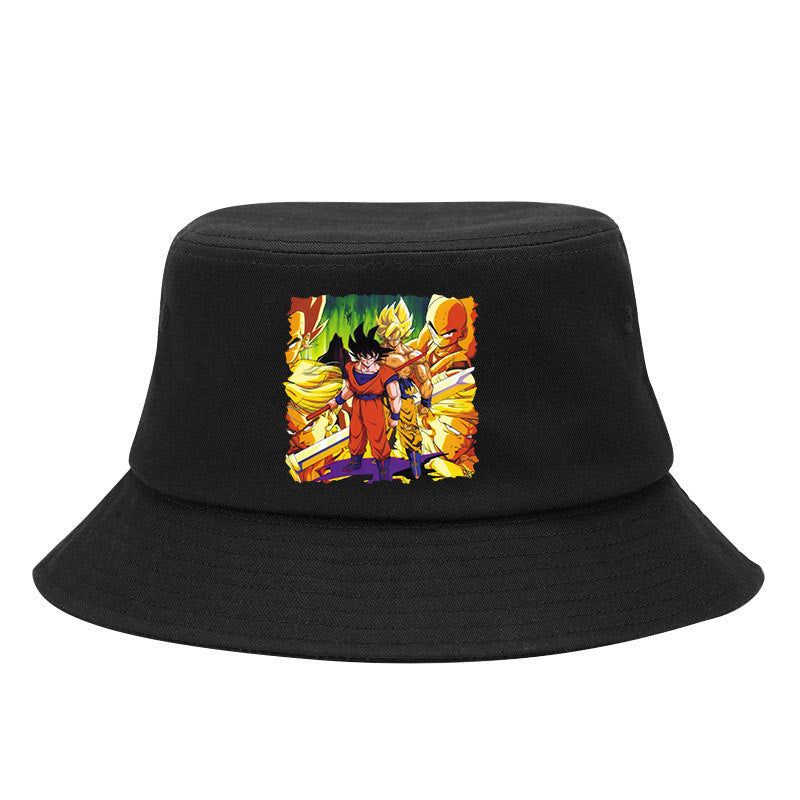 Trendy Goku Anime Print Bucket Hat