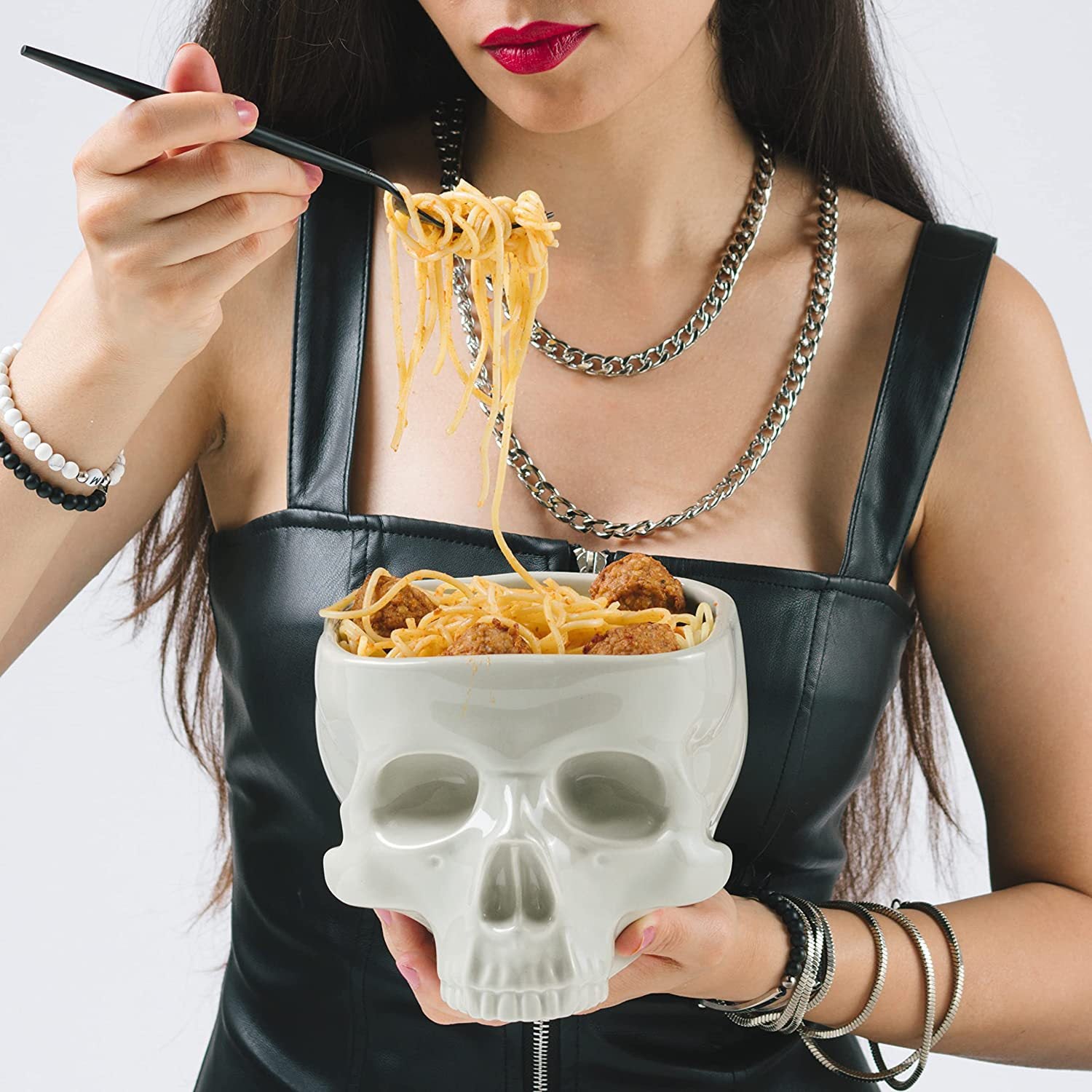 Porcelain Gothic Dining Skull Bowl