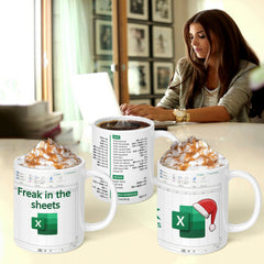 Excel Freak in The Sheets White Mug