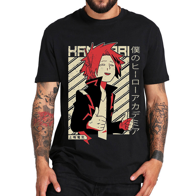 Trendy Anime Crew Neck Short Sleeve T-shirt