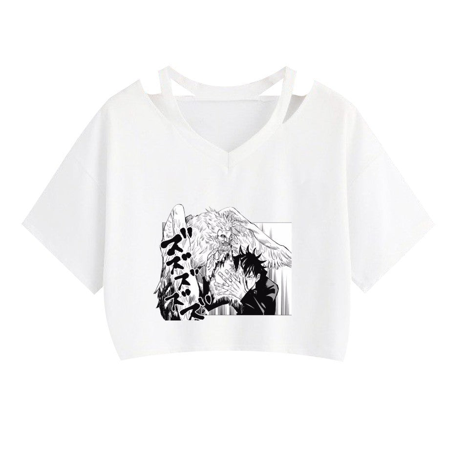 Girls' Anime Sexy Short Sleeve Crop Top