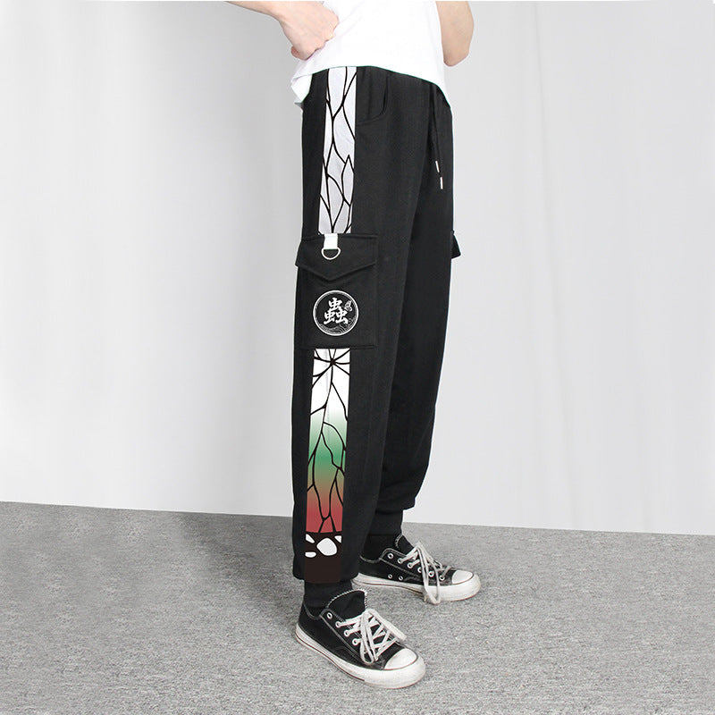 Casual Men's Anime Black Loose Sweatpants