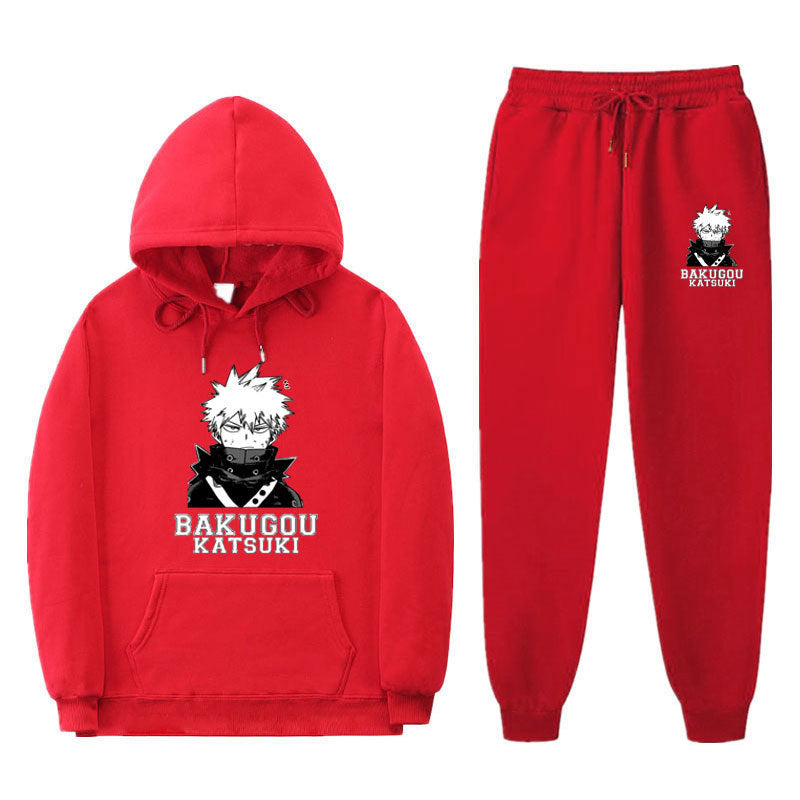 Casual Anime Bakugou Sports Hoodie Pants Suit