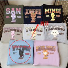 KPOP Cartoon Printed Crew Neck Sweatshirt