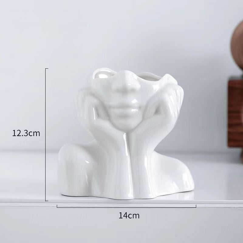 Artistic Human Body White Vase Ornament