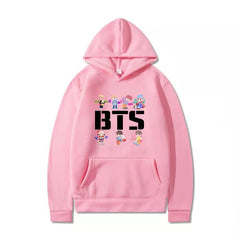 Unisex Cartoon Kpop Printed Casual Hoodie