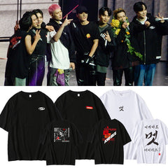 Unisex Kpop Cotton Short-sleeved T-shirt