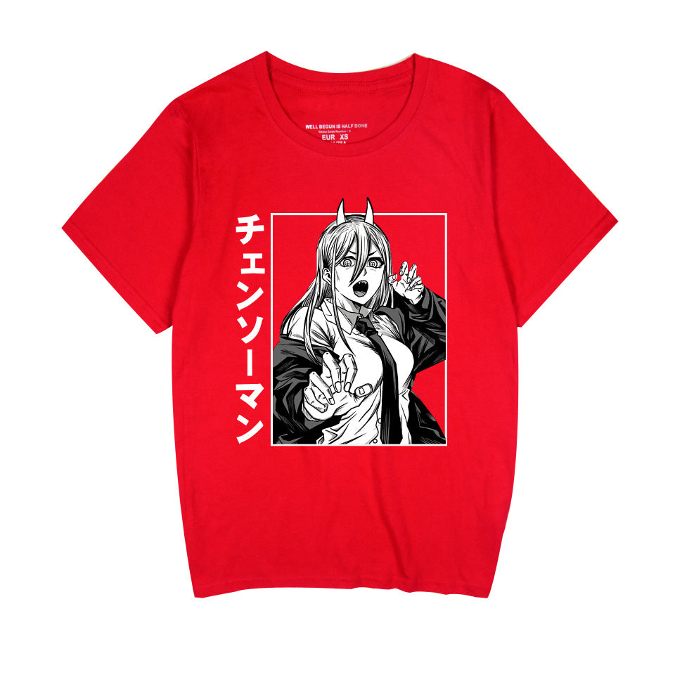 Women's Anime Graffiti Round Neck T-shirt