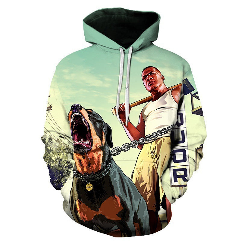 Men's Game Digital Print Pullover Hoodie