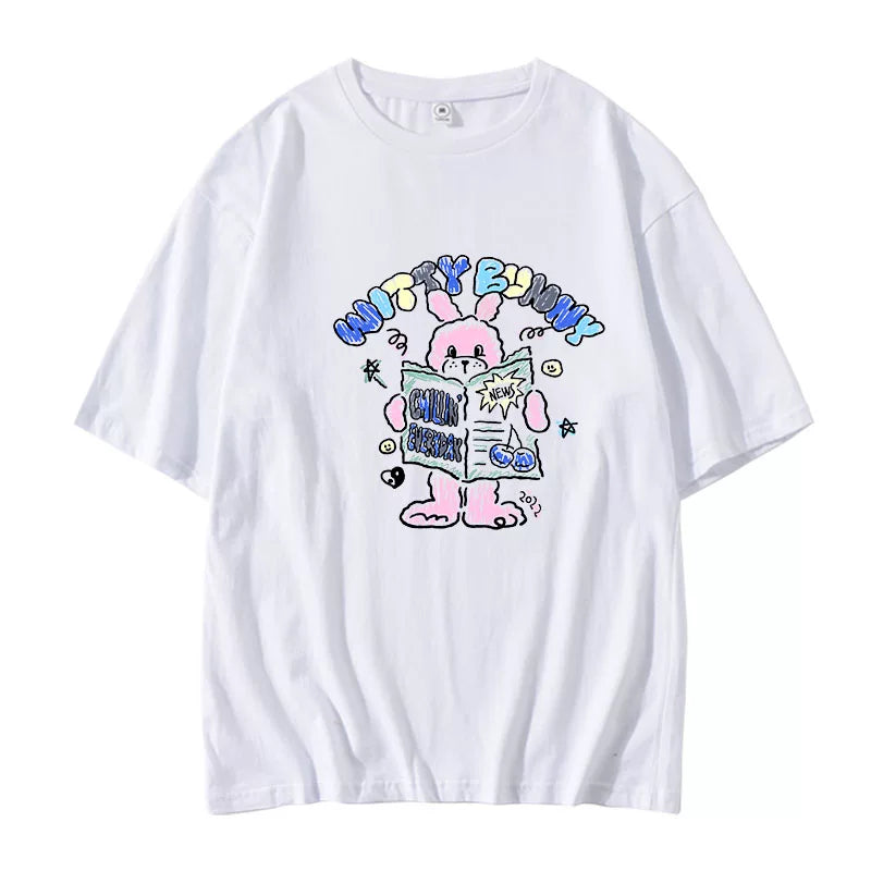 Wonyoung Same Style Cotton Printed T-shirt