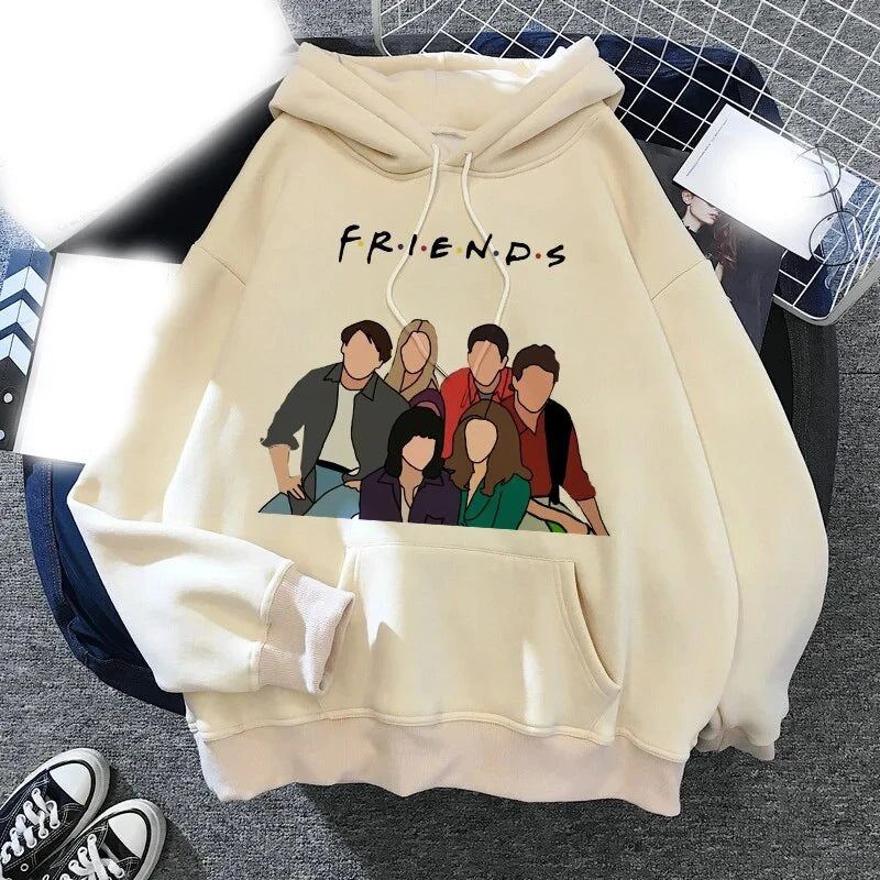 Unisex Casual Friends Printed Loose Hoodie