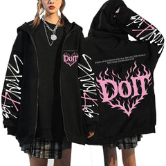 SKZ DO IT Letter Printed Zipper Hoodie