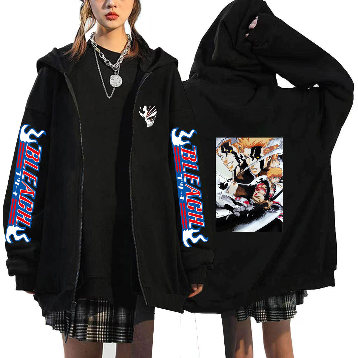 Trendy Anime Kurosaki Ichigo Zipper Hoodie