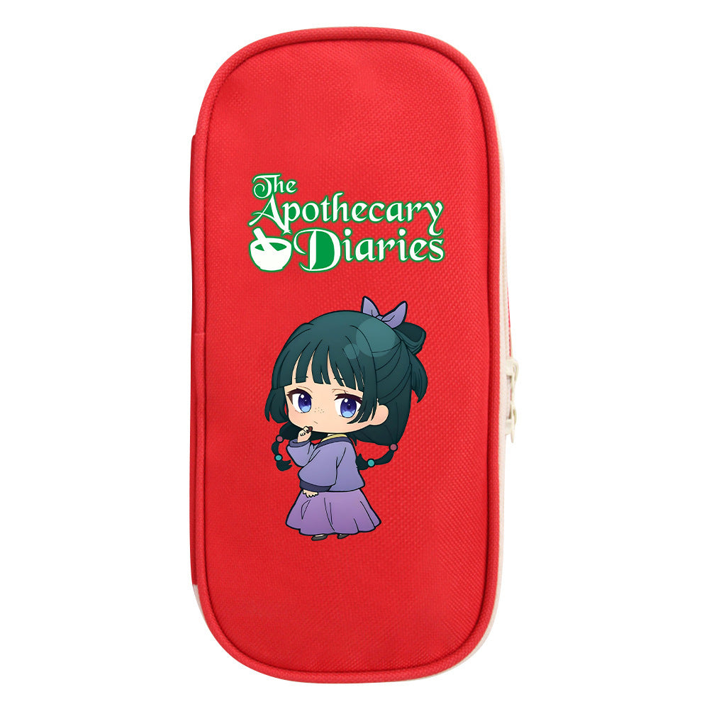 Red and Black Anime Zipper Pencil Case