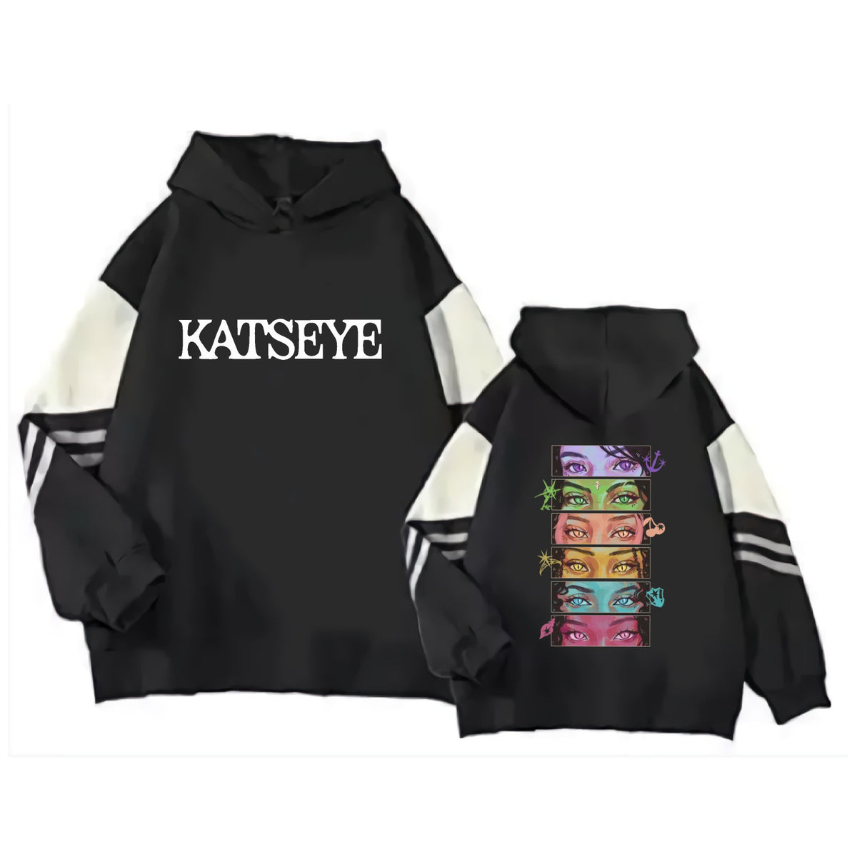 BEAUTIFUL CHAOS Tracklist Print Color Block Hoodie