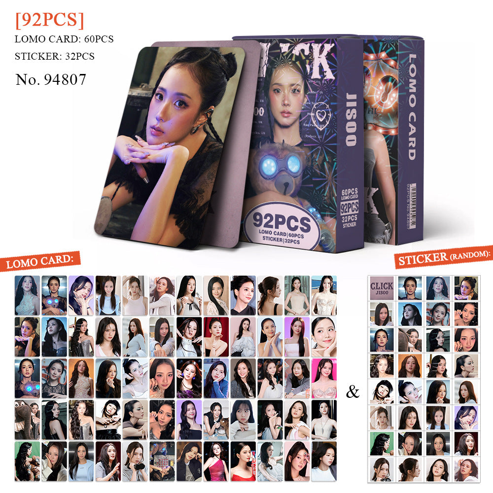92PCS JISOO Single CLICK Photo Card Sticker