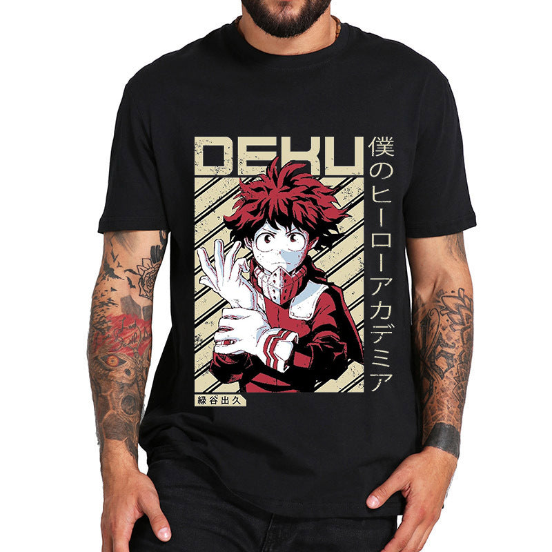 Trendy Anime Crew Neck Short Sleeve T-shirt