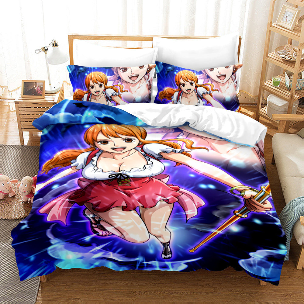 Robin Digital Print Three-piece Bedding Duvet Cover